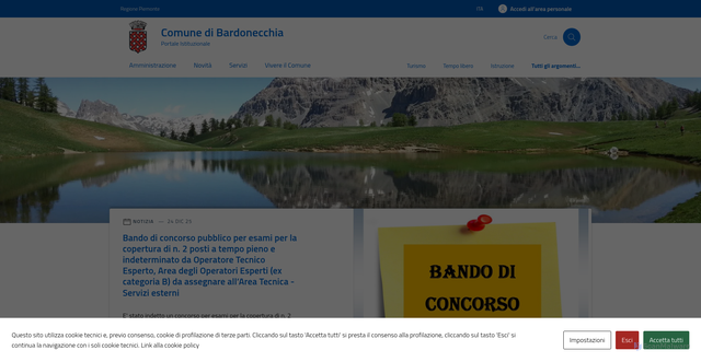 Security scan screenshot of https://comune.bardonecchia.to.it/