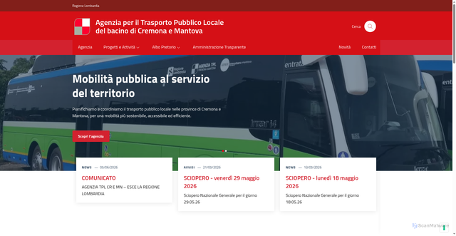 Security scan screenshot of https://www.agenziatpl.crmn.it