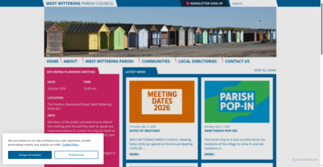 Security scan screenshot of http://www.westwitteringparishcouncil.gov.uk/