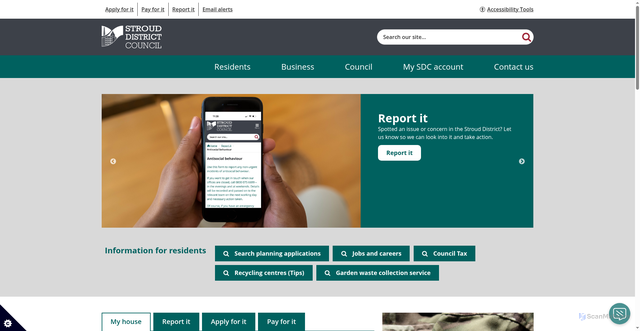 Security scan screenshot of https://www.stroud.gov.uk/