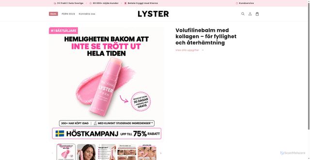 Security scan screenshot of https://getlyster.se
