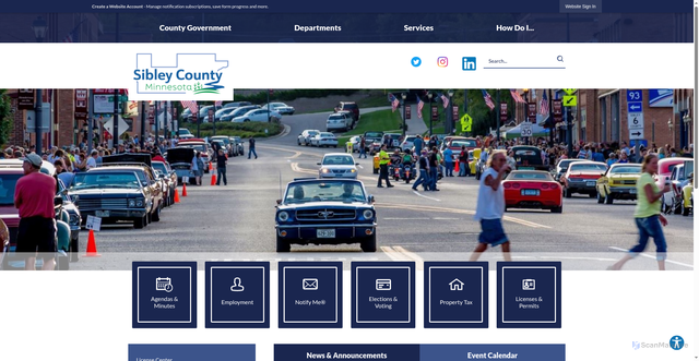 Security scan screenshot of https://sibleycounty.gov/