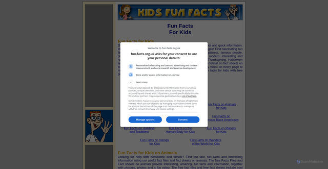 Security scan screenshot of https://fun-facts.org.uk