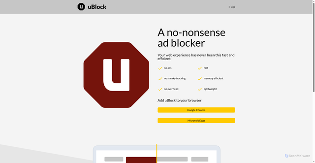 Security scan screenshot of https://ublock.org