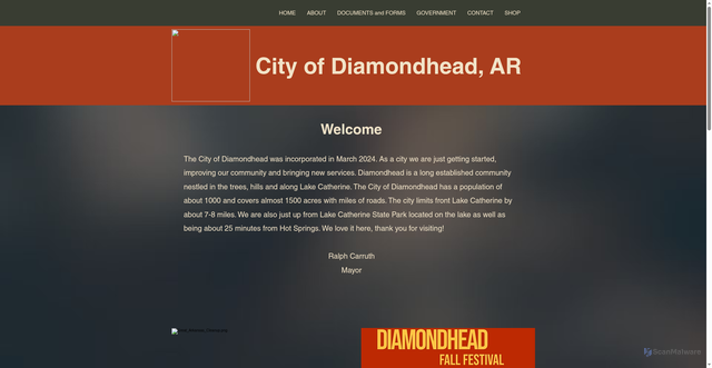 Security scan screenshot of https://www.cityofdiamondheadar.gov/