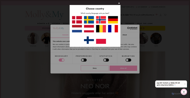 Security scan screenshot of https://mollyogmy.se