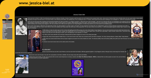 Security scan screenshot of https://www.jessica-biel.at/biography.shtml