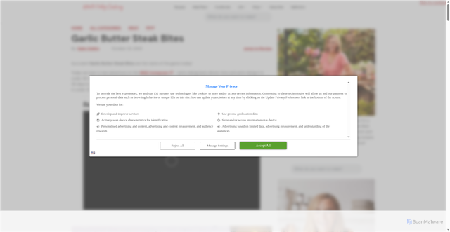Security scan screenshot of https://whatsgabycooking.com/garlic-butter-steak-bites/