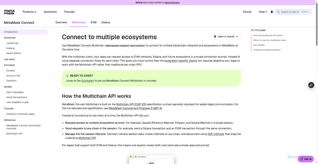 Security scan screenshot of http://metamask-docs-fbv47wj26-consensys-ddffed67.vercel.app/metamask-connect/multichain