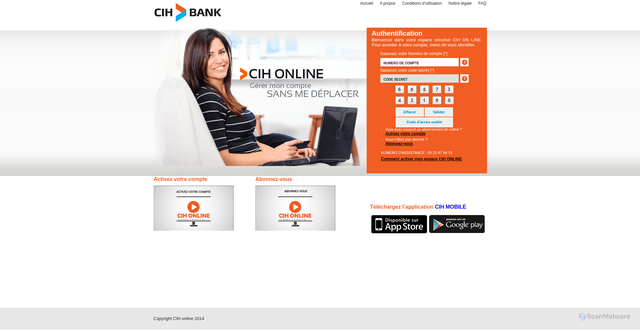 Security scan screenshot of https://cihnetbis.co.ma
