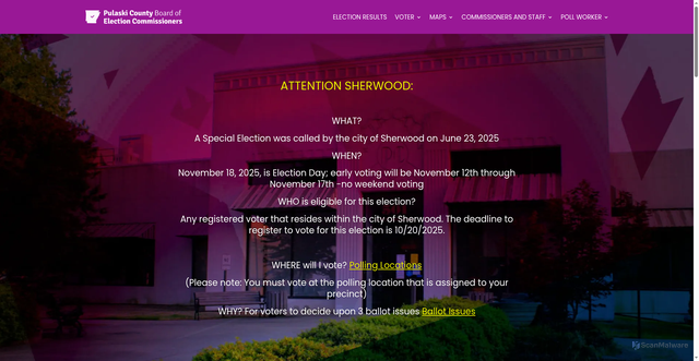 Security scan screenshot of https://votepulaskiar.gov/