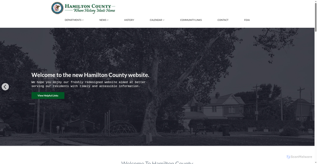 Security scan screenshot of https://www.hamiltoncountyil.gov/