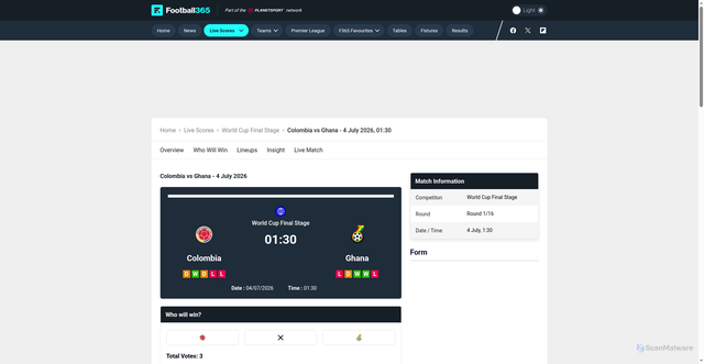 Security scan screenshot of https://livescore.football365.com/en-gb/match/colombia-vs-ghana