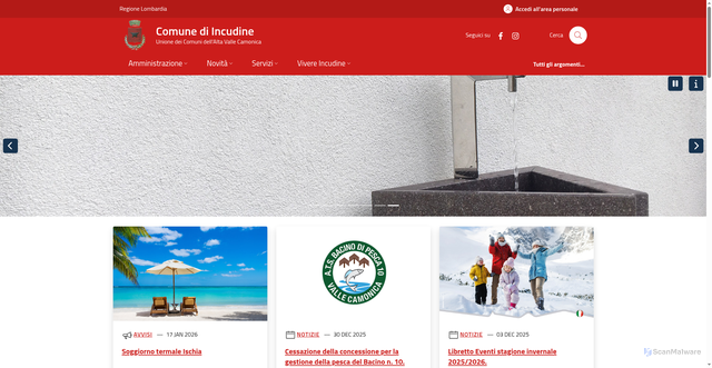 Security scan screenshot of https://www.comune.incudine.bs.it/