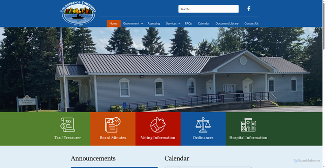 Security scan screenshot of https://www.coldspringstownshipmi.gov/