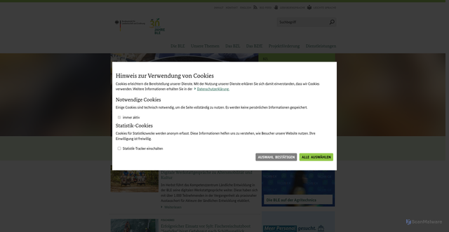 Security scan screenshot of https://www.ble.de/DE/Startseite/startseite_node.html