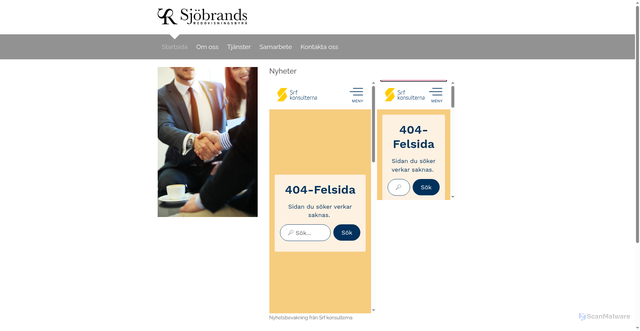 Security scan screenshot of https://sjobrands.se