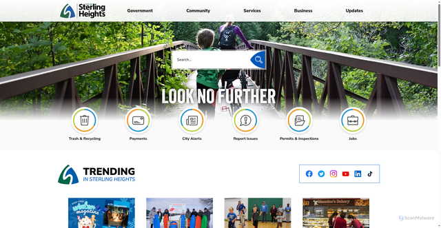 Security scan screenshot of https://sterlingheights.gov/