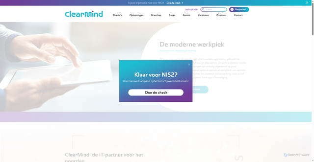 Security scan screenshot of https://clearmind.nu