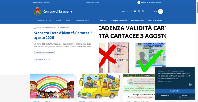 Security scan screenshot of https://www.comune.talamello.rn.it