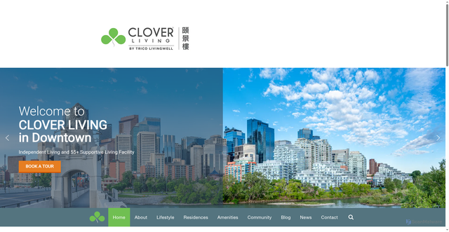 Security scan screenshot of http://www.cloverliving.ca/