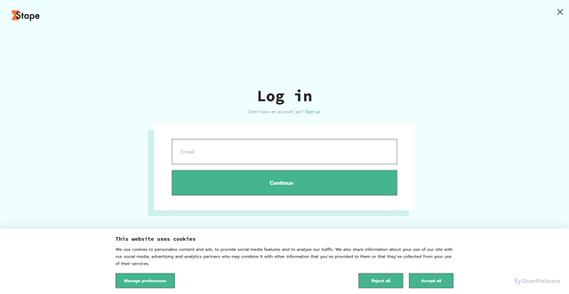 Security scan screenshot of https://us.stape.io