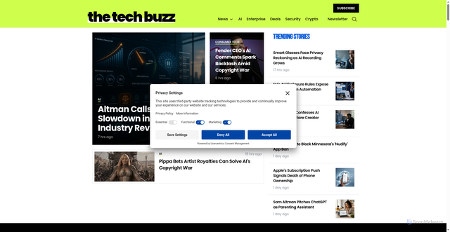 Security scan screenshot of https://www.techbuzz.ai/