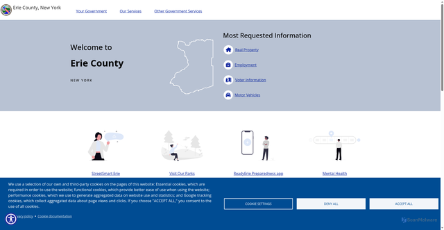 Security scan screenshot of https://www4.erie.gov/