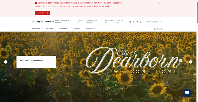 Security scan screenshot of https://dearborn.gov/