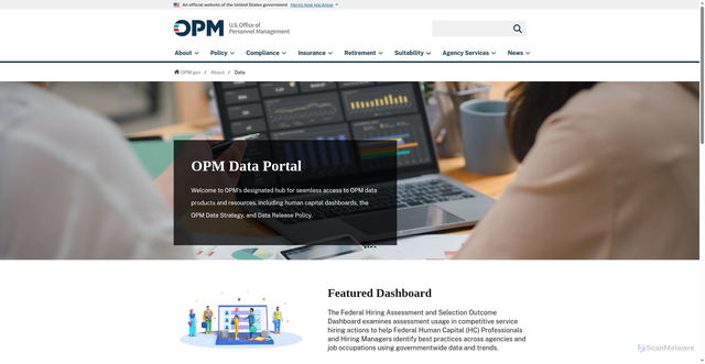Security scan screenshot of https://www.opm.gov/data/