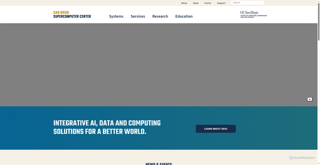 Security scan screenshot of https://www.sdsc.edu/