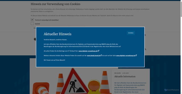 Security scan screenshot of https://www.cio.bund.de/Webs/CIO/DE/startseite/startseite-node.html