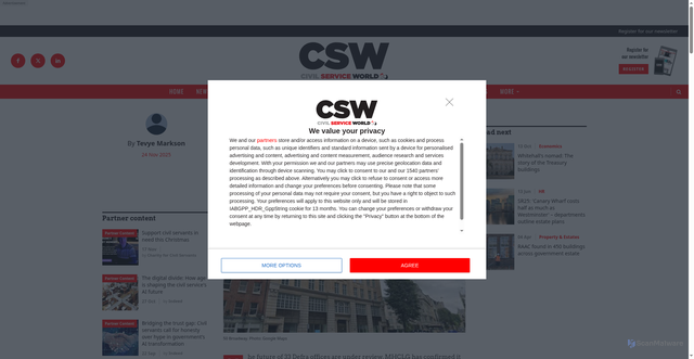 Security scan screenshot of https://www.civilserviceworld.com/in-depth/article/defra-dbt-dhsc-mhclg-hmrc-hubs-offices-civil-service-property-plans