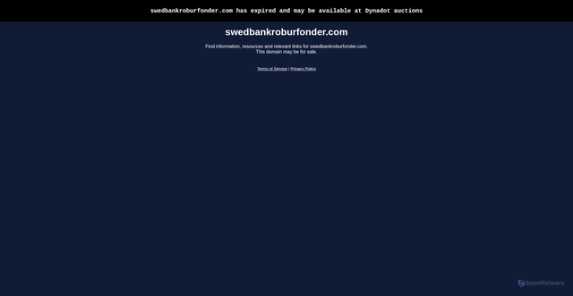 Security scan screenshot of http://swedbankroburfonder.com