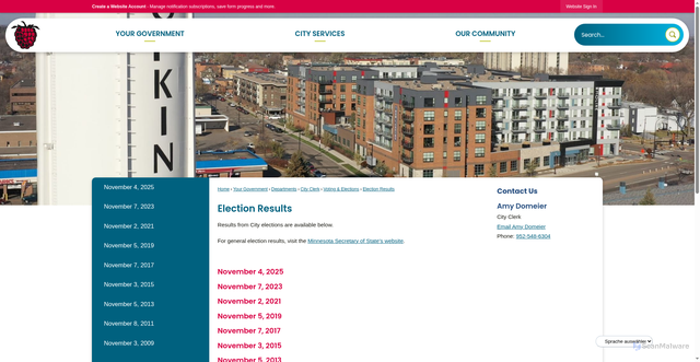 Security scan screenshot of https://hopkinspavilion.com/564/Election-Results