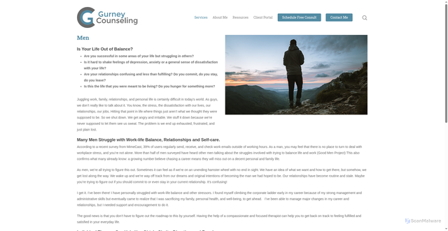 Security scan screenshot of https://www.gurneycounseling.com/men/