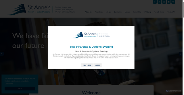Security scan screenshot of https://www.stannesacademy.org.uk/