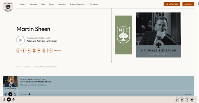 Security scan screenshot of https://www.nosmallendeavor.com/actor-and-activist-martin-sheen