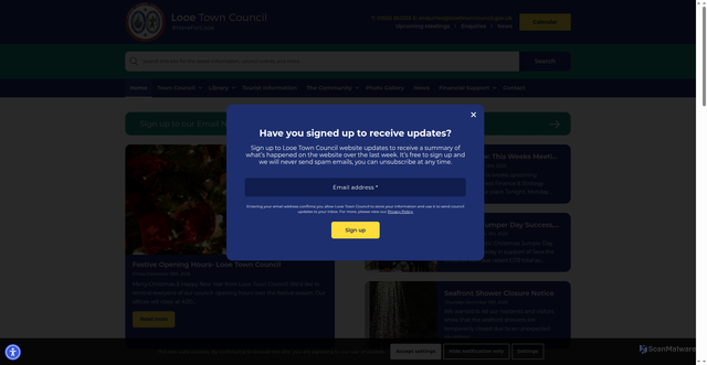 Security scan screenshot of https://www.looetowncouncil.gov.uk/