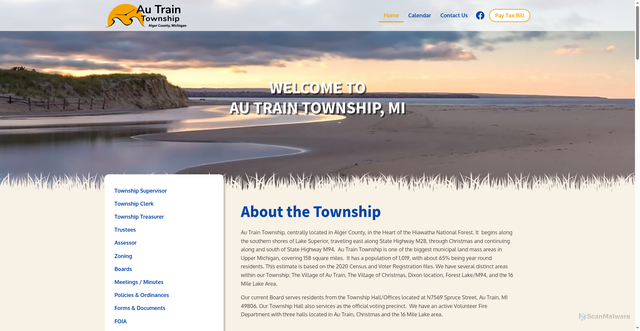 Security scan screenshot of https://www.autraintownship.gov/