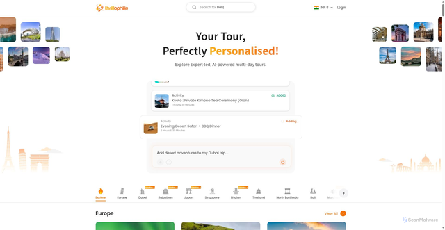 Security scan screenshot of https://thrillophilia.com