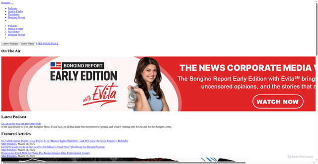 Security scan screenshot of https://bongino.com/index.html