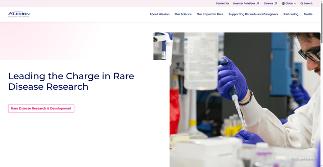 Security scan screenshot of https://alexion.com