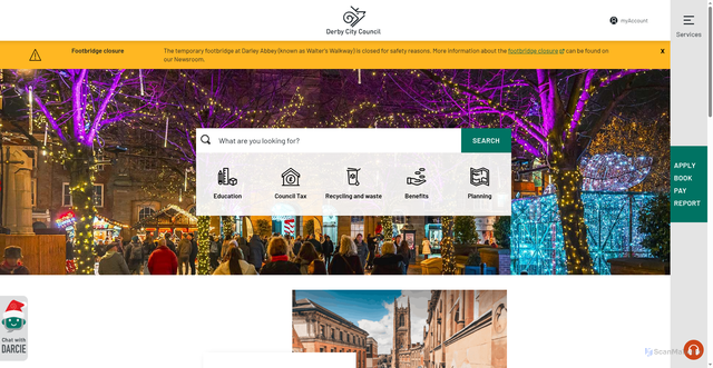 Security scan screenshot of https://www.derby.gov.uk/