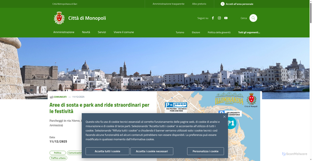 Security scan screenshot of https://www.comune.monopoli.ba.it/
