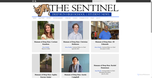 Security scan screenshot of https://deeprunsentinelonline.org/category/humans-of-dr/