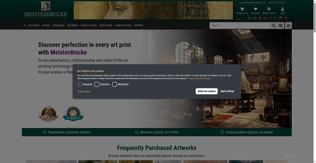 Security scan screenshot of https://www.meisterdrucke.ie