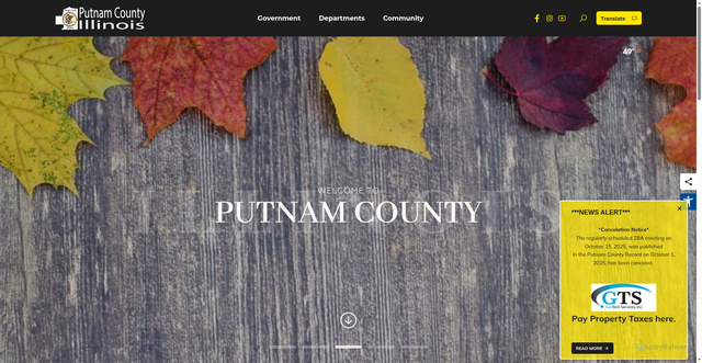 Security scan screenshot of https://putnamil.gov/
