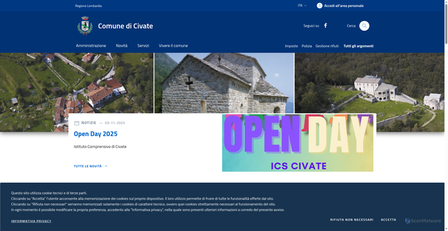 Security scan screenshot of https://www.comune.civate.lc.it/