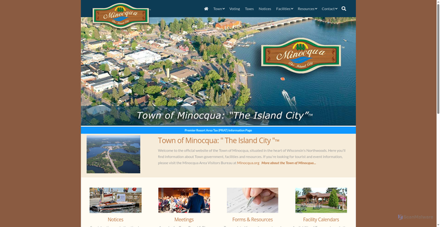 Security scan screenshot of https://www.townofminocqua.org/